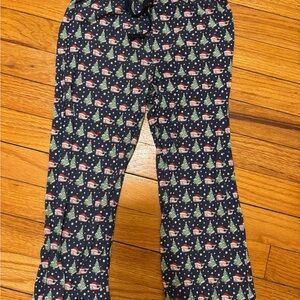 Vineyard Vines Kids Pajama Bottoms - Navy with Santa and Tree Print
